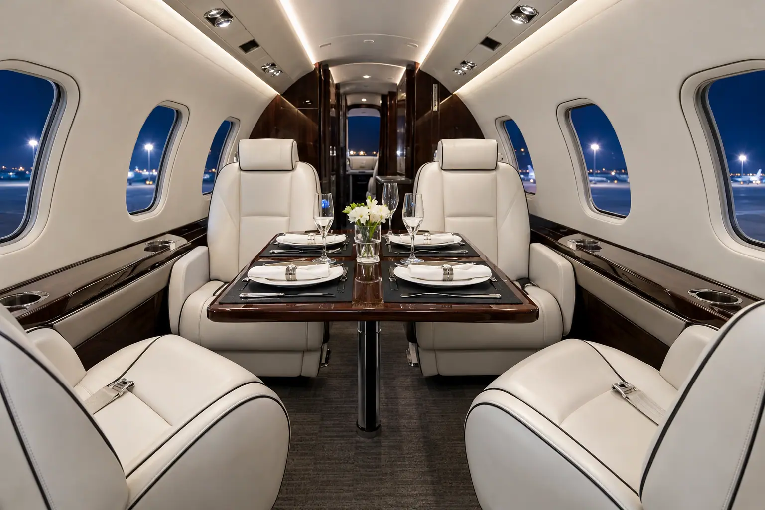 Light jet cabin interior
