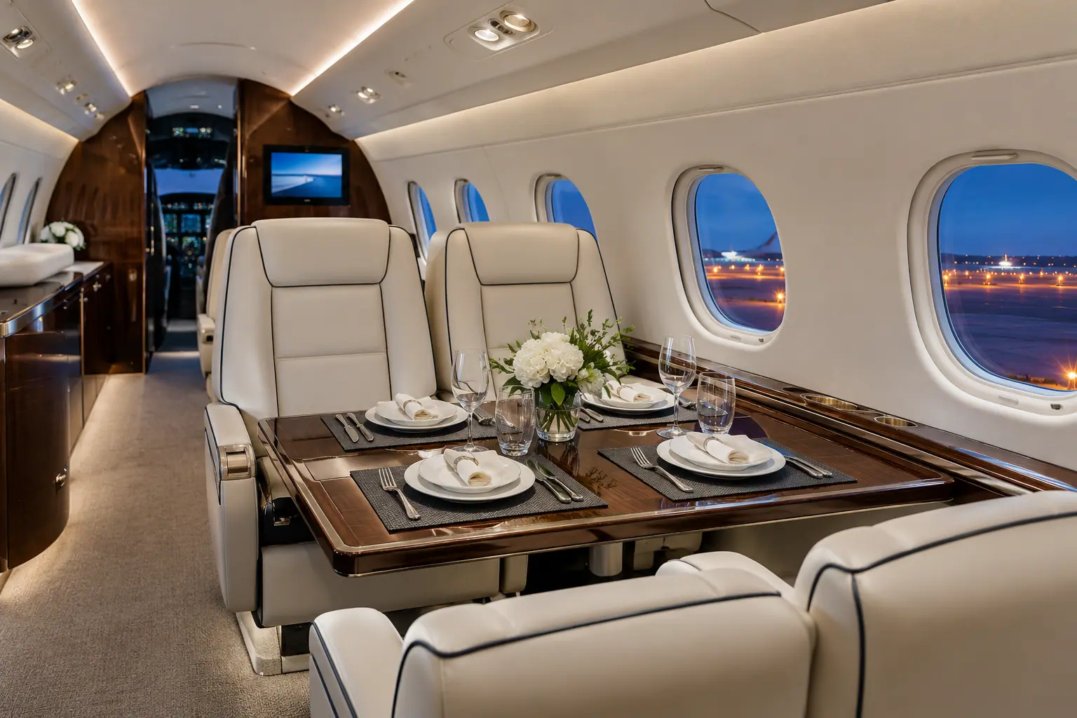 Heavy jet cabin interior