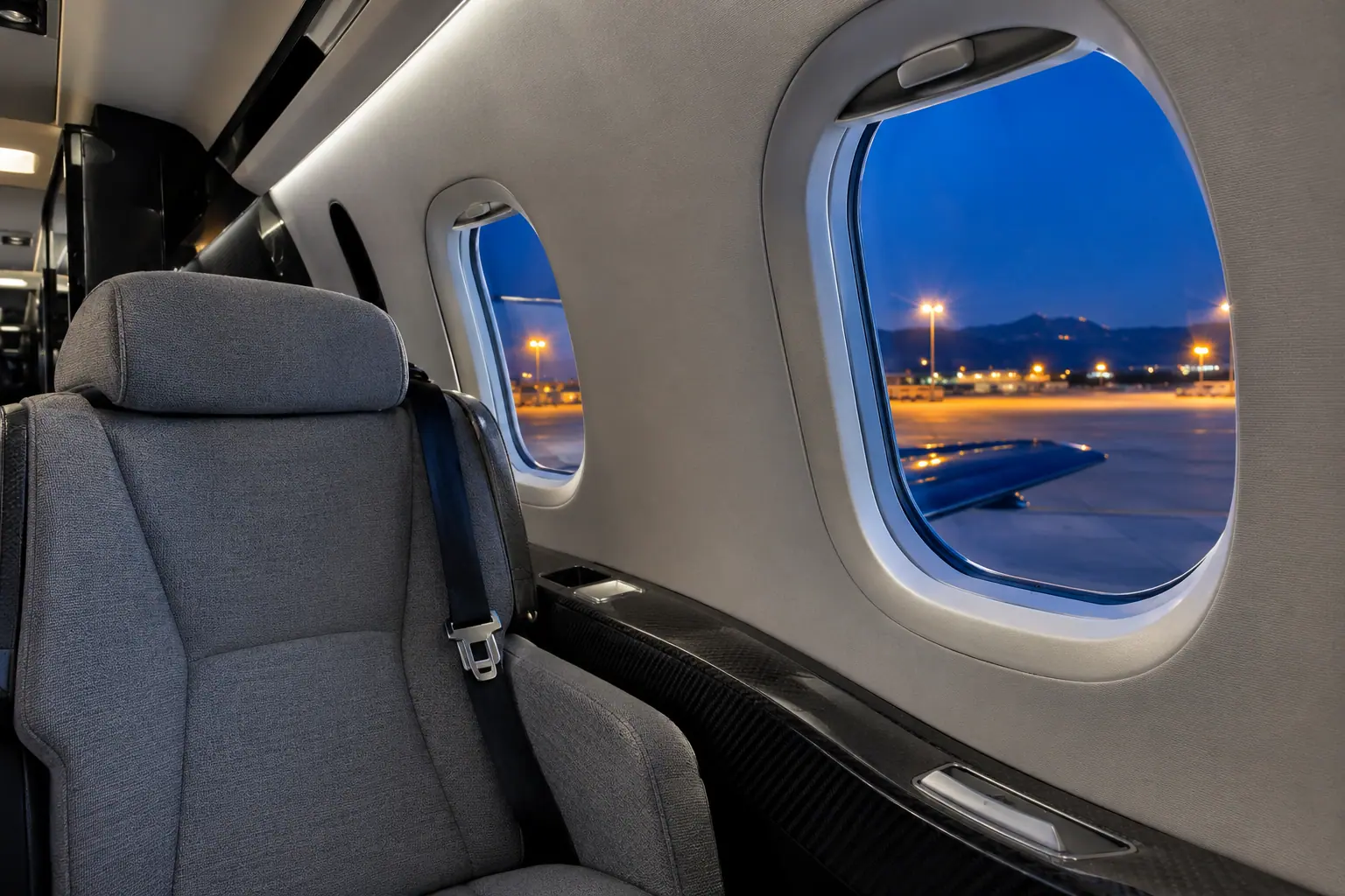 Turboprop cabin interior
