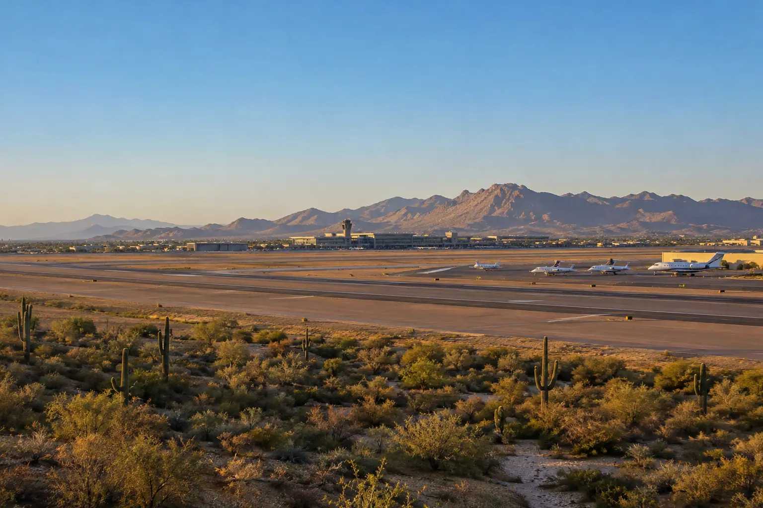 Private jets at Phoenix Sky Harbor International Airport