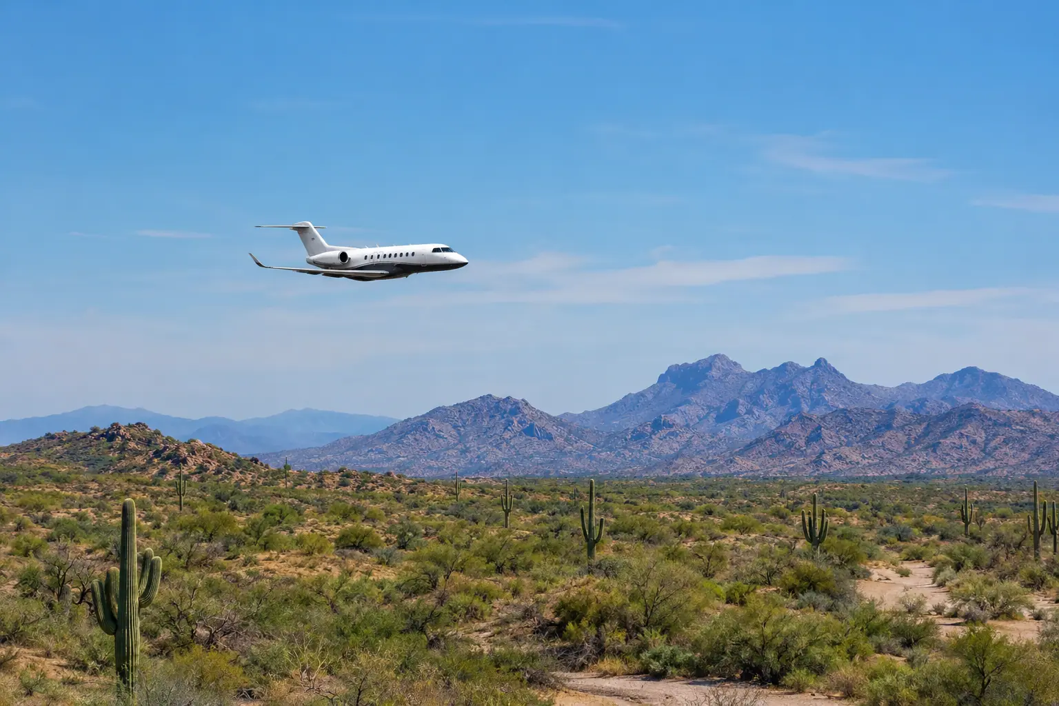 Super-midsize jet on the ramp